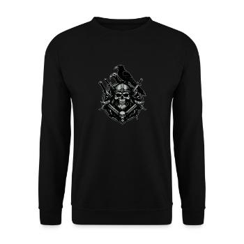 Portrait viking avec un grand corbeau et des épées - Sweat-shirt Unisexe - noir - Devant - Alina (178cm) & Michal (187cm)