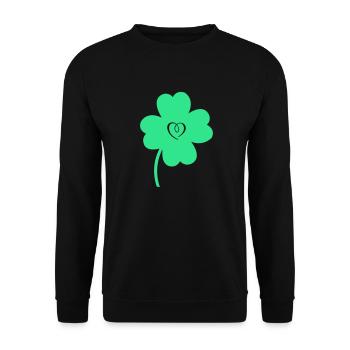 Shamrock Heart - Unisex Sweatshirt - black - Front - Alina (178cm) & Michal (187cm)