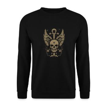 Crâne gothique Grunge Croix - Sweat-shirt Unisexe - noir - Devant - Alina (178cm) & Michal (187cm)