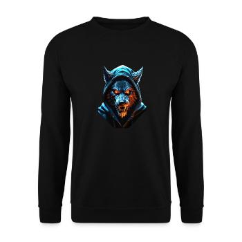 Hooded Werwolf - Unisex Pullover - Schwarz - Vorne - Alina (178cm) & Michal (187cm)