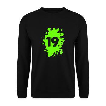 klecks 19 - Unisex Pullover - Schwarz - Vorne - Alina (178cm) & Michal (187cm)