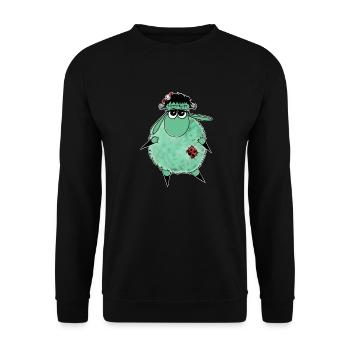 Wolly Sheepling Halloween Monster - Unisex Sweatshirt - black - Front - Alina (178cm) & Michal (187cm)