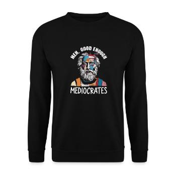 Entspannt durch Philosophie - Unisex Pullover - Schwarz - Vorne - Alina (178cm) & Michal (187cm)