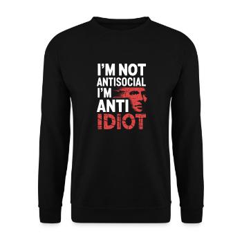 Not a fan of stupidity - Unisex Sweatshirt - black - Front - Alina (178cm) & Michal (187cm)