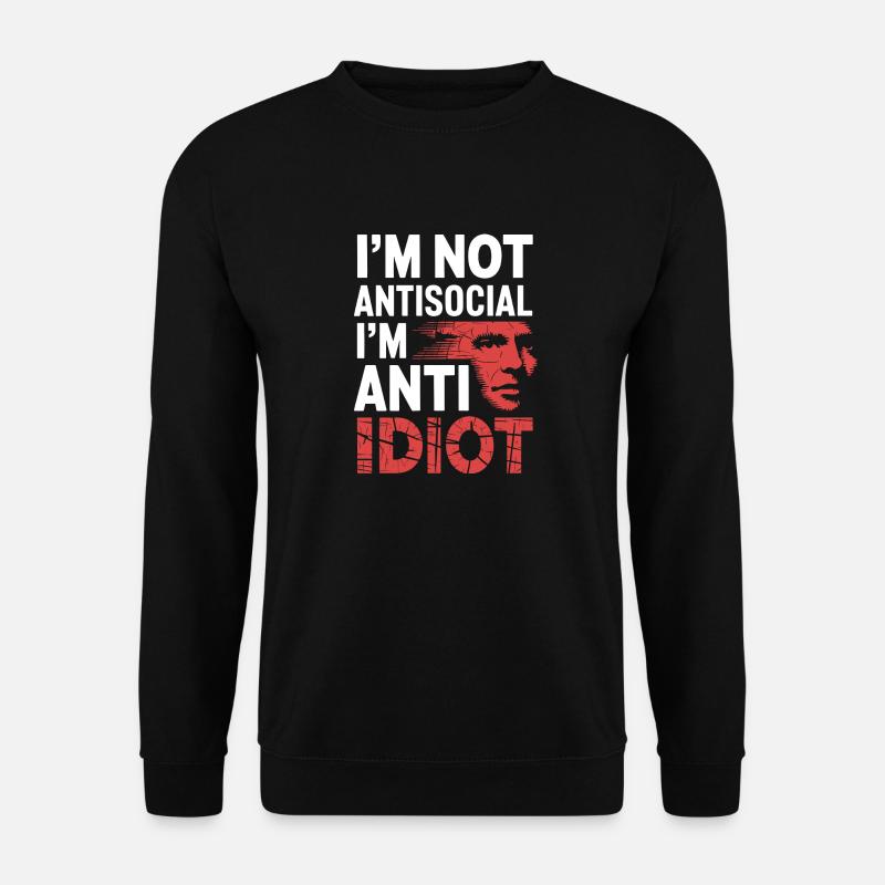 Kein Fan von Dummheit - Unisex Pullover - Schwarz