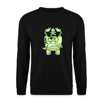 Triceratops Dinosaure Sabre Pirate Capitaine Dino - Sweat-shirt Unisexe - noir - Devant - Alina (178cm) & Michal (187cm)