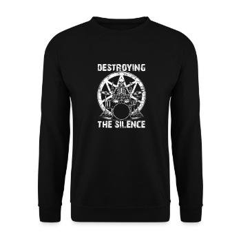 Squelette de crâne de batteur sur la batterie - Sweat-shirt Unisexe - noir - Devant - Alina (178cm) & Michal (187cm)