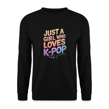 K-Pop Music Korean Pop - Unisex Sweatshirt - black - Front - Alina (178cm) & Michal (187cm)