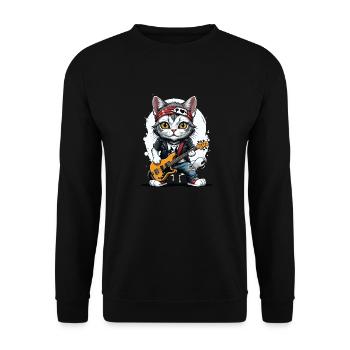 Cat Rocker Cat HardRock Gift - Sweat-shirt Unisexe - noir - Devant - Alina (178cm) & Michal (187cm)