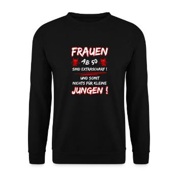 Women over 50 are extra hot... 50th Birthday - Unisex Sweatshirt - black - Front - Alina (178cm) & Michal (187cm)