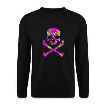 Skull with bone - Unisex Sweatshirt - black - Front - Alina (178cm) & Michal (187cm)