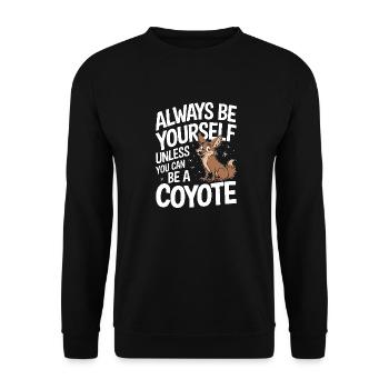 Kojote Tier Lustig - Unisex Pullover - Schwarz - Vorne - Alina (178cm) & Michal (187cm)
