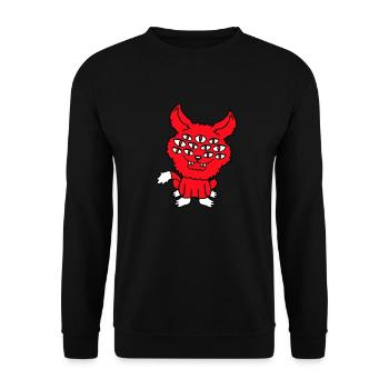 Cat Demon Many Eyes Devil Hell Evil Monster - Unisex Sweatshirt - black - Front - Alina (178cm) & Michal (187cm)