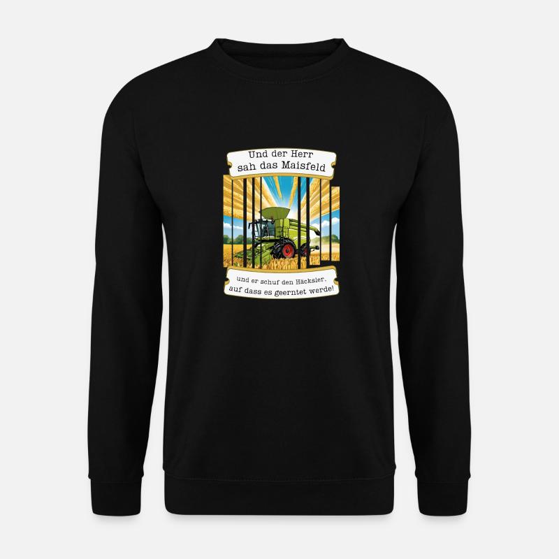 Gott schuf den Häcksler für die Landwirte! - Unisex Pullover - Schwarz