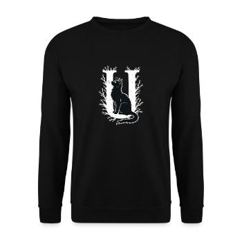 Lettre U avec chat - Sweat-shirt Unisexe - noir - Devant - Alina (178cm) & Michal (187cm)