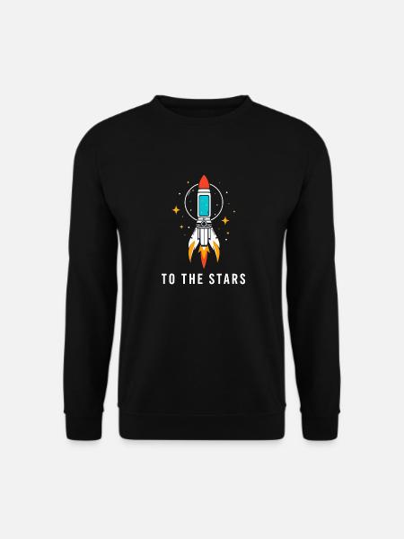 Rocket on a starry background - Unisex Sweatshirt - black