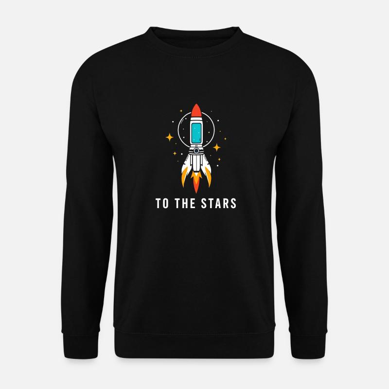 Fusée sur fond étoilé - Sweat-shirt Unisexe - noir