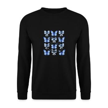 Easter Is Coming – Elegantes Schmetterlingsdesign - Unisex Pullover - Schwarz - Vorne - Alina (178cm) & Michal (187cm)
