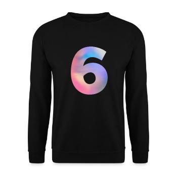 Bunte Zahl 7 - Unisex Pullover - Schwarz - Vorne - Alina (178cm) & Michal (187cm)