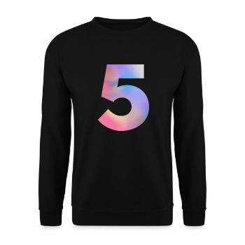 Colorful Number 5 - Unisex Sweatshirt - black - Front - Alina (178cm) & Michal (187cm)