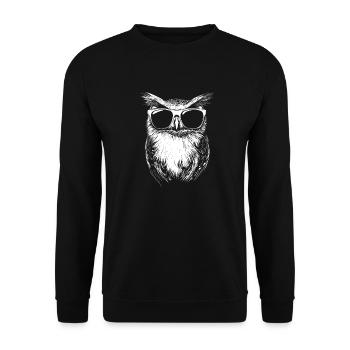 Eule Sonnenbrille Sommer - Unisex Pullover - Schwarz - Vorne - Alina (178cm) & Michal (187cm)