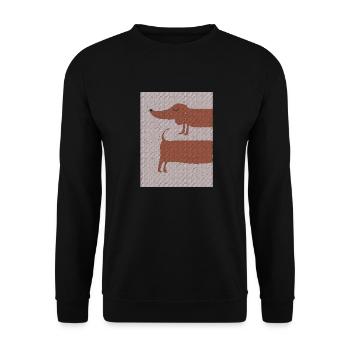 Dachshund Fabric Fabric - Unisex Sweatshirt - black - Front - Alina (178cm) & Michal (187cm)