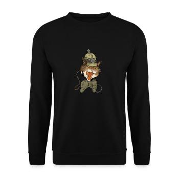 gamer rage cat - Unisex Sweatshirt - black - Front - Alina (178cm) & Michal (187cm)