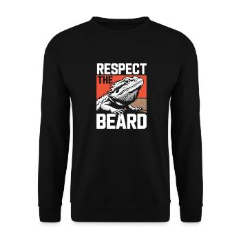 Respect the Beard! Bearded Dragon Reptile Terraristics - Unisex Sweatshirt - black - Front - Alina (178cm) & Michal (187cm)