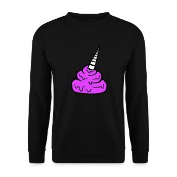 Horse Unicorn Horn Poop Shit Funny Poop Pile - Unisex Sweatshirt - black - Front - Alina (178cm) & Michal (187cm)