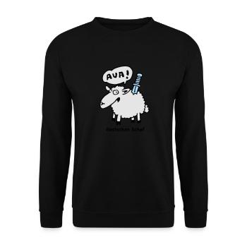gestochen_schaf - Unisex Pullover - Schwarz - Vorne - Alina (178cm) & Michal (187cm)