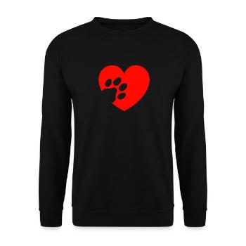 Chien Coeur Patte Amoureux des Chiens - Sweat-shirt Unisexe - noir - Devant - Alina (178cm) & Michal (187cm)