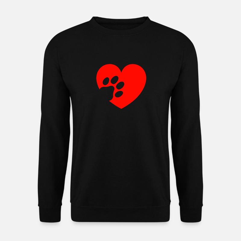 Hunde Herz Pfote Hundeliebhaber - Unisex Pullover - Schwarz