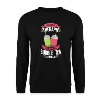 Bubble Tee Boba Trinker Boba Tea Geschenk - Unisex Pullover - Schwarz - Vorne - Alina (178cm) & Michal (187cm)
