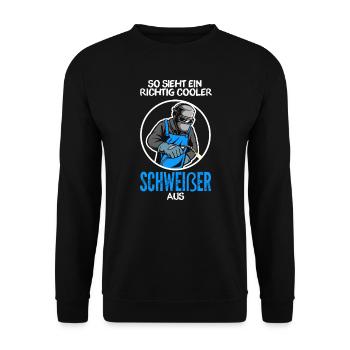 Schweißer Beruf Schweißerei Geschenk - Unisex Pullover - Schwarz - Vorne - Alina (178cm) & Michal (187cm)