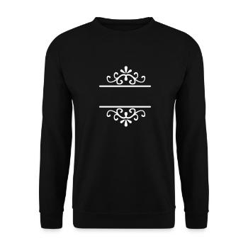 Flourishes Customizable Free text Your text team - Unisex Sweatshirt - black - Front - Alina (178cm) & Michal (187cm)