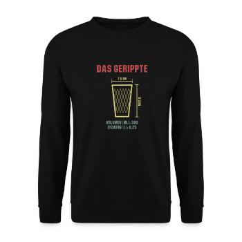 Das gerippte Äppelwoi Hessisch Apfelwein Hessen - Unisex Pullover - Schwarz - Vorne - Alina (178cm) & Michal (187cm)