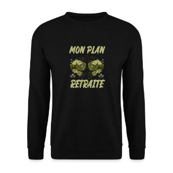 mon plan retraite - Sweat-shirt Unisexe - noir - Devant - Alina (178cm) & Michal (187cm)