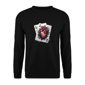 As de cœur - Sweat-shirt Unisexe - noir - Devant - Alina (178cm) & Michal (187cm)