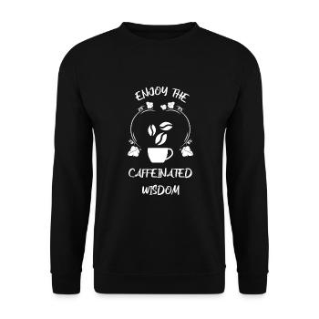 Café Espresso Café - Sweat-shirt Unisexe - noir - Devant - Alina (178cm) & Michal (187cm)