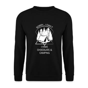 Zelt Camping Camper Pfadfinder Biwakieren - Unisex Pullover - Schwarz - Vorne - Alina (178cm) & Michal (187cm)