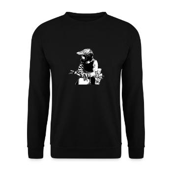 Motocross Design Enduro / Geschenkidee - Unisex Pullover - Schwarz - Vorne - Alina (178cm) & Michal (187cm)