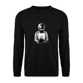 Motocross Design Enduro / Geschenkidee - Unisex Pullover - Schwarz - Vorne - Alina (178cm) & Michal (187cm)