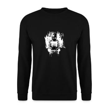 Motocross Design Enduro / Geschenkidee - Unisex Pullover - Schwarz - Vorne - Alina (178cm) & Michal (187cm)