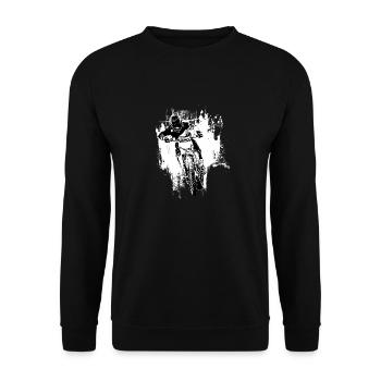 Motocross Design Enduro / Geschenkidee - Unisex Pullover - Schwarz - Vorne - Alina (178cm) & Michal (187cm)