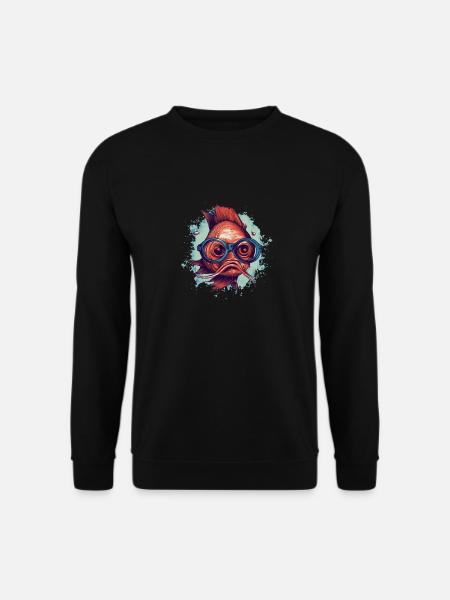 hipster fish 6 - Sweat-shirt Unisexe - noir