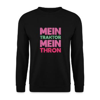 Mein Traktor, Mein Thron - Unisex Pullover - Schwarz - Vorne - Alina (178cm) & Michal (187cm)