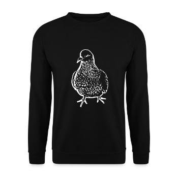 Blanc oiseau - Sweat-shirt Unisexe - noir - Devant - Alina (178cm) & Michal (187cm)