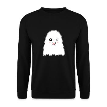 Kawaii Ghost Ghosts Halloween Halloween Costume - Unisex Sweatshirt - black - Front - Alina (178cm) & Michal (187cm)