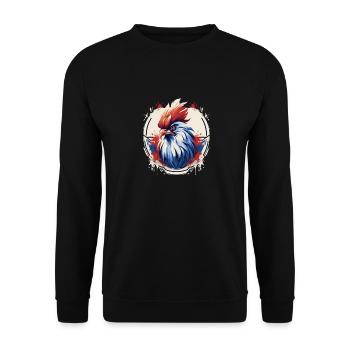 French rooster T-shirt - Unisex Sweatshirt - black - Front - Alina (178cm) & Michal (187cm)