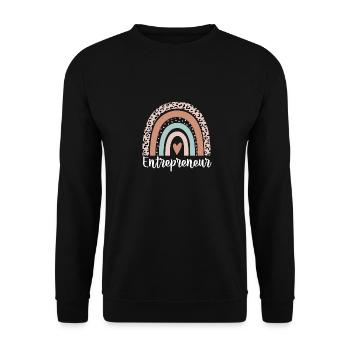 Entrepreneur Rainbow Leopard Funny Entrepreneur - Unisex Sweatshirt - black - Front - Alina (178cm) & Michal (187cm)